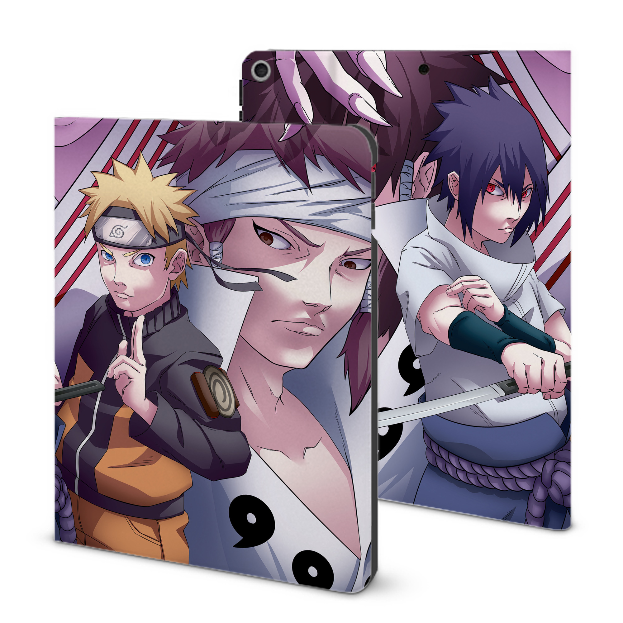 （画像用） NARUTO -ナルト- NARUTO -ナルト- 疾風伝 IPad ケース ブック型 PUレザー TPU 耐衝撃 軽量 薄型 ペン収納なし 全面保護 IPad 各モデル対応
